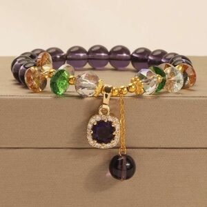 Mardi Gras Beaded Stretchy Bracelet